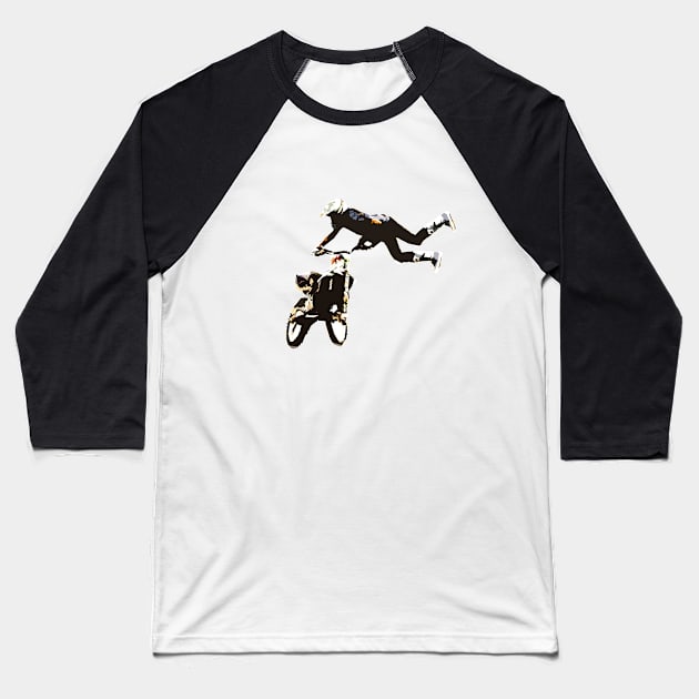 motocross Baseball T-Shirt by rickylabellevie